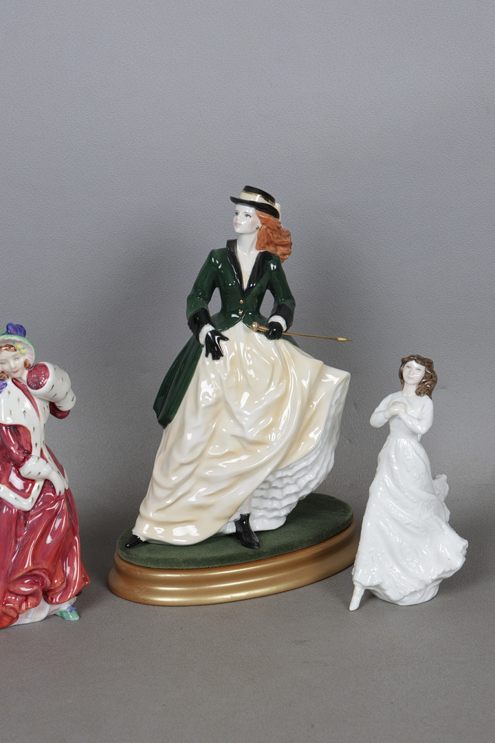TWO ROYAL DOULTON FIGURINES AND A ROYAL WORCESTER FIGURINE (3).