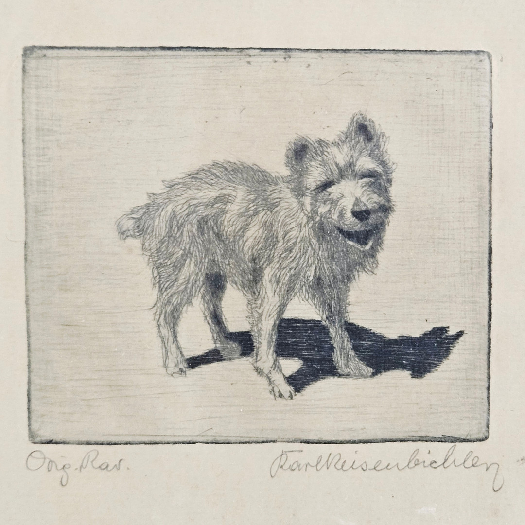 KARL REISENBICHLER. Hund. Etsning, signerad Karl Reisenbichler.