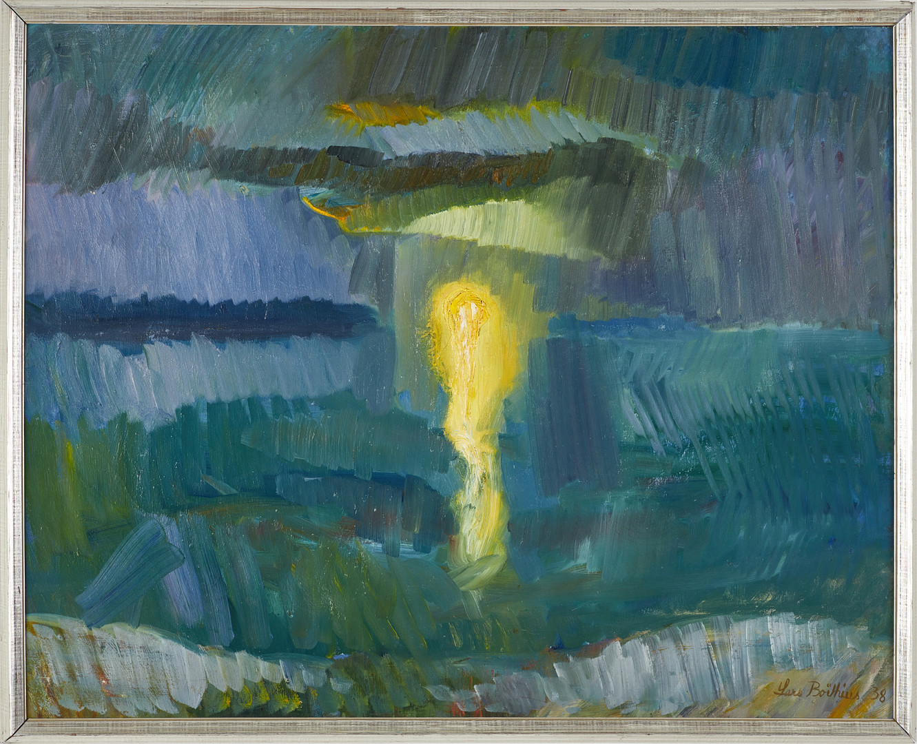 LARS BOËTHIUS (1903-1968), ”Gul strimma i landskap”, 1938, signerad och daterad Lars Boëthius -38, olja på duk.