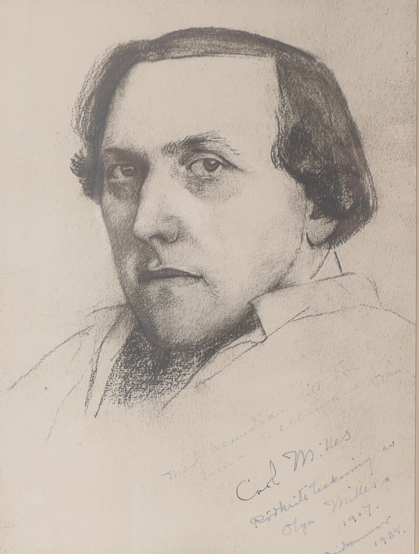 PORTRÄTT av Carl Milles, tryck.