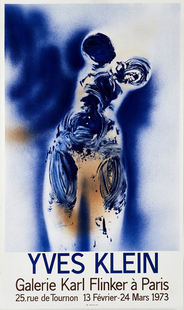 YVES KLEIN (1928-1962) (efter), "Yves Klein" (Galerie Karl Flinker Exhibition Poster), färglitografi 1973.