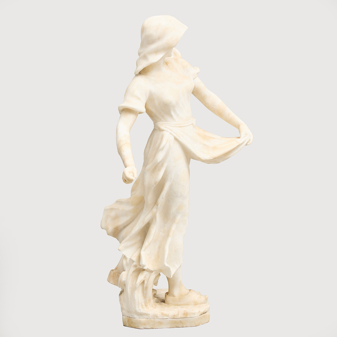 HANS SCHÖRK. Efter, skulptur, alabaster, 1900-talets början.