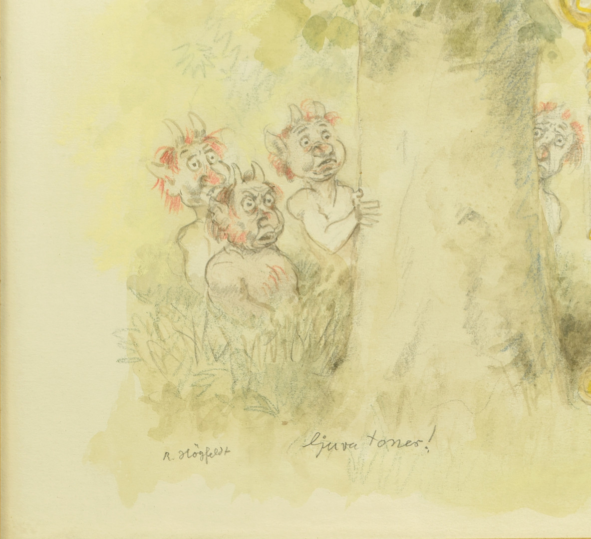 ROBERT HÖGFELDT. Blandteknik på papper "Ljuva toner" Signerad 1900-tal.