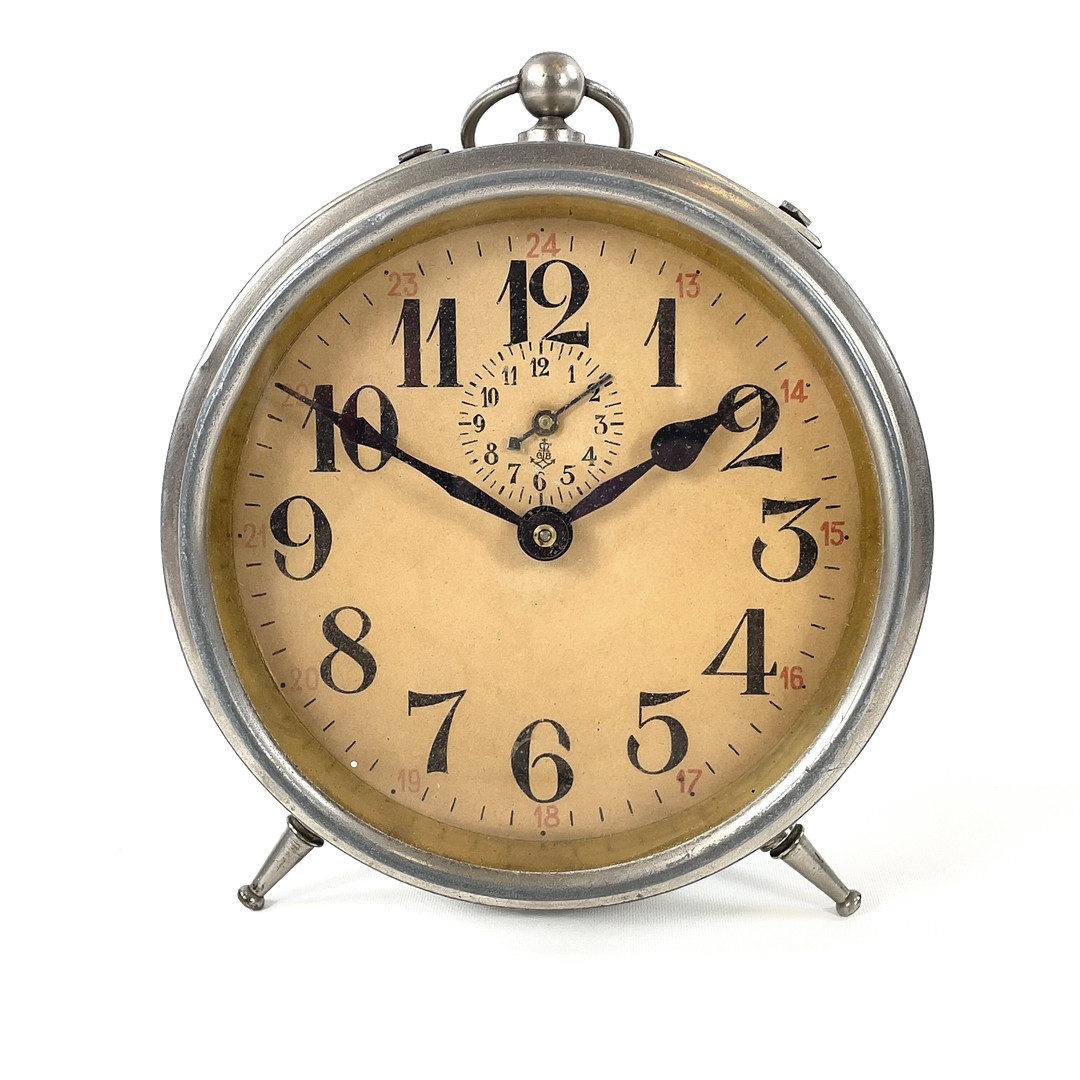 VÄCKARKLOCKA, metall, troligen Westclox Big Ben, 1900-tal.