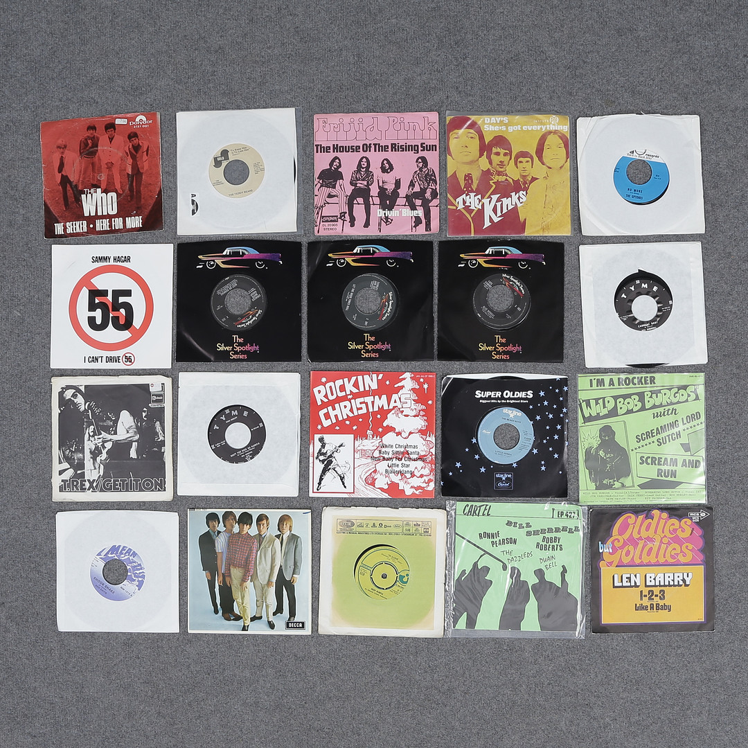 20 SINGELSKIVOR, SAMMY HAGAR, T.REX, THE KINKS, THE WHO, FRIJID PINK, THE TEDDY BEARS M.M.