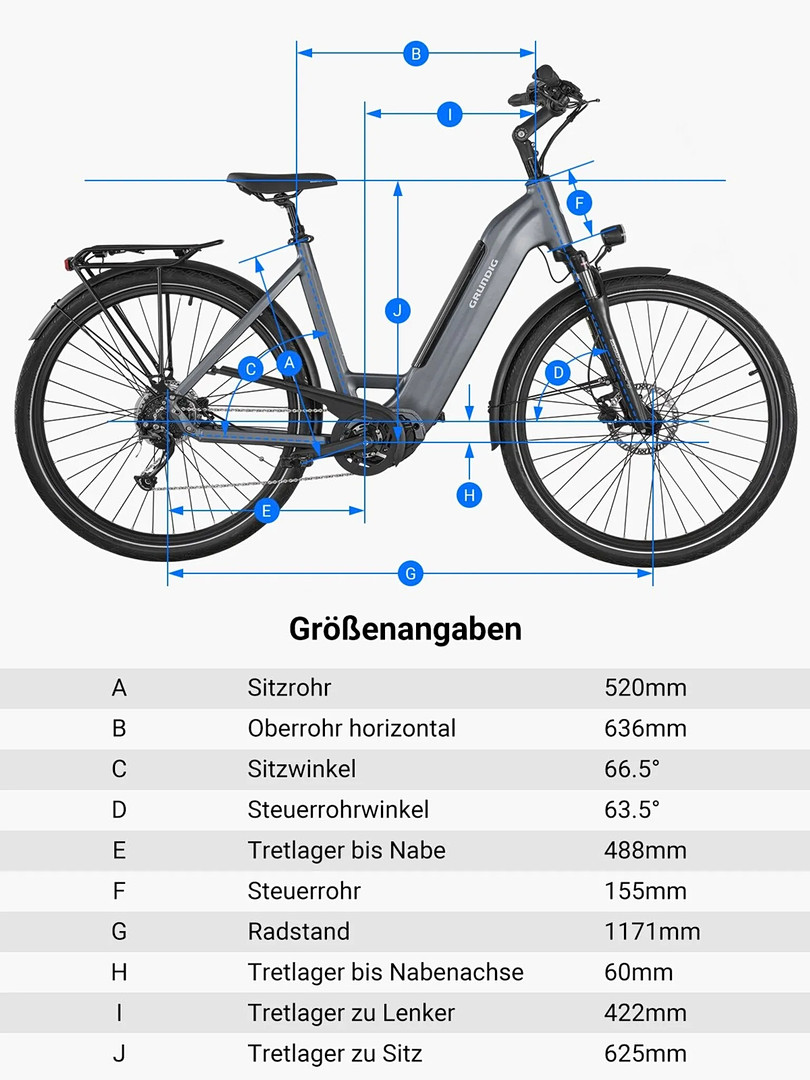 GRUNDIG GCB-1 E-Bike Schwarz, Shimano 9-Gang.