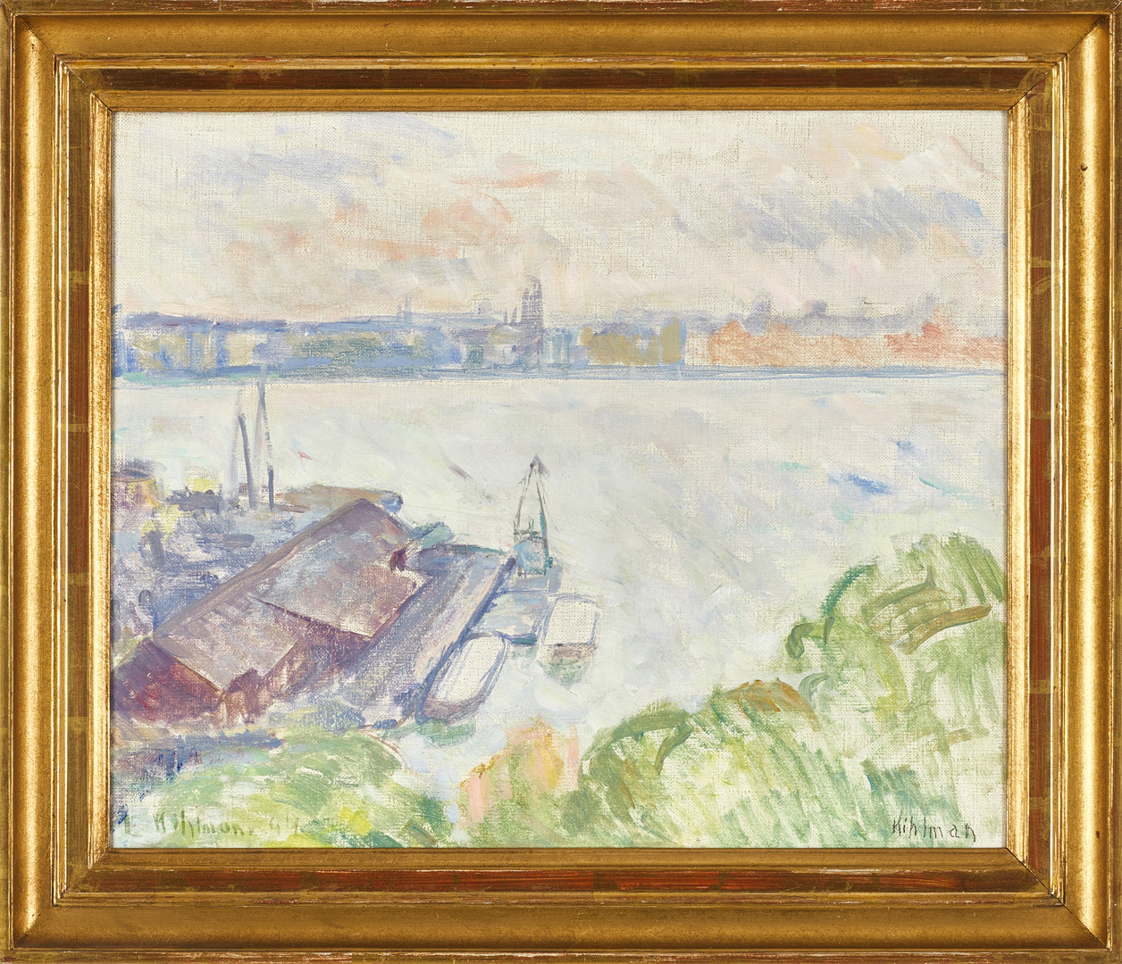 EINAR KIHLMAN (Sverige, 1912-2001), "Vid varvet” - Stockholm, signerad och daterad E Kihlman 44, olja på duk.