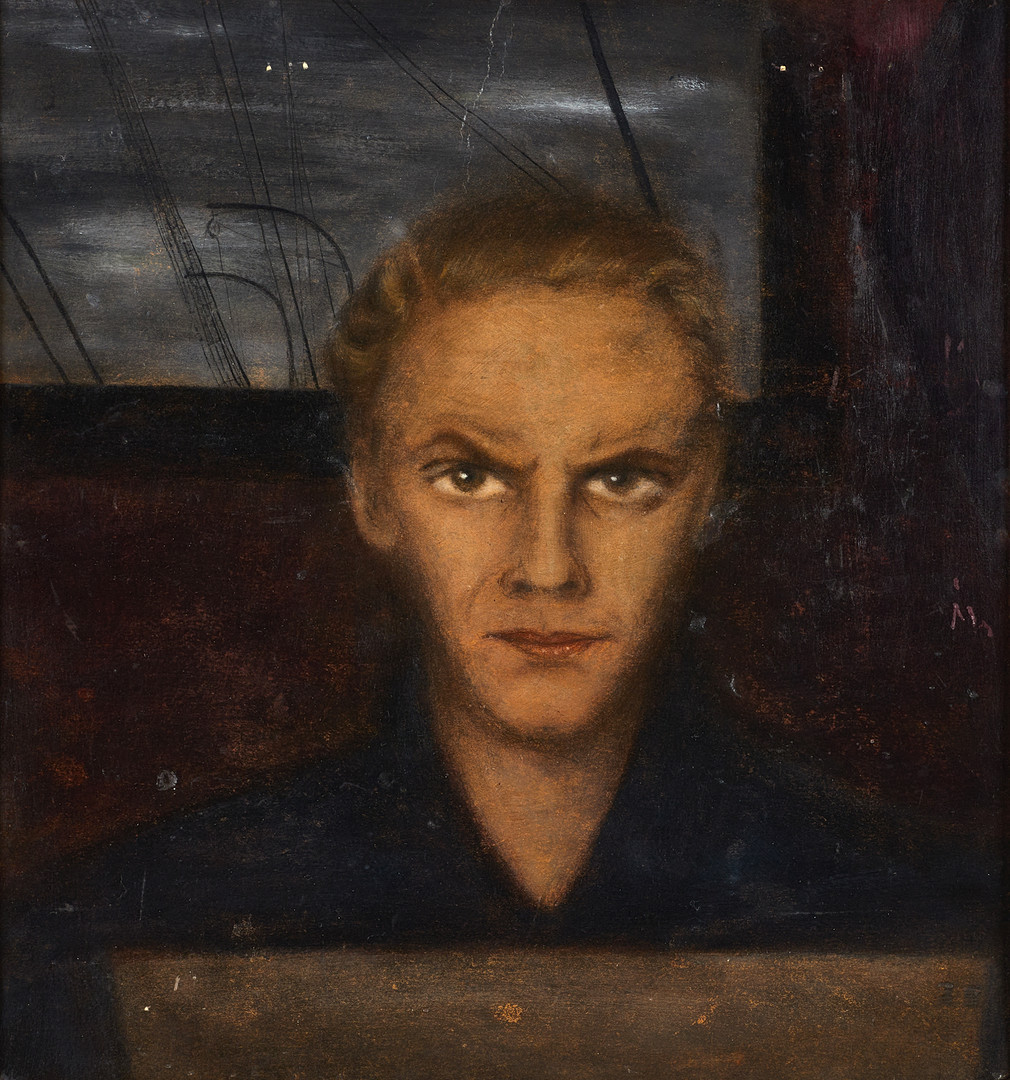 OKÄND KONSTNÄR, (1900), Porträtt - sailor, monogramsignerad, olja på pannå.