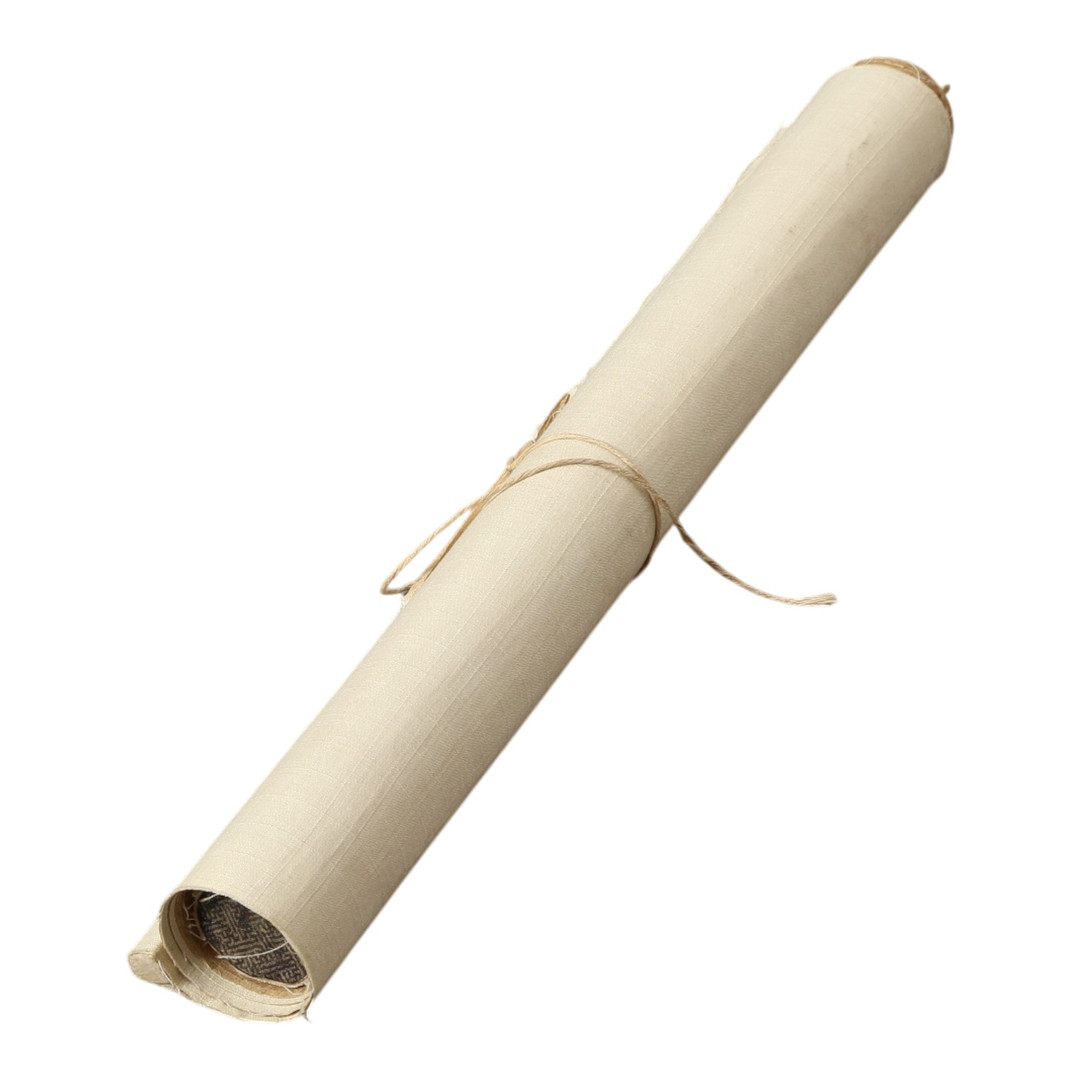Kinesisk scroll, svanepar, gouache på papir på silke, 1800-tallet.