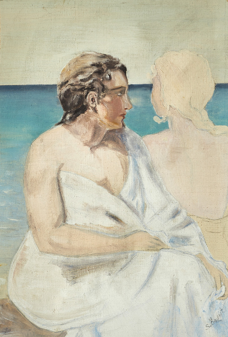 SIMEON ÖQVIST (Sverige, 1868-1955), "Mitt andra jag", signerad, olja på duk.