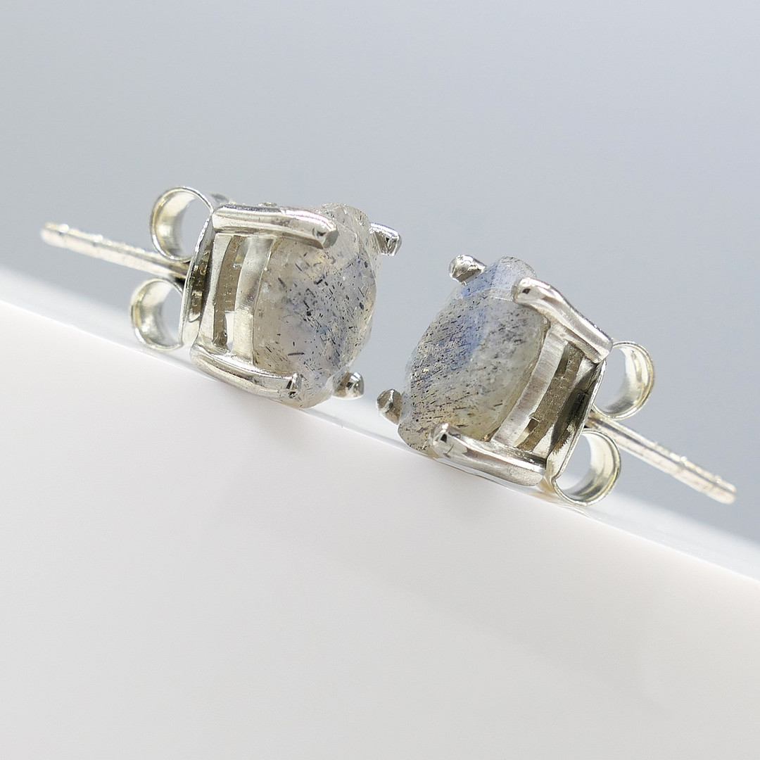 LABRADORITE GEMSTONE studs.