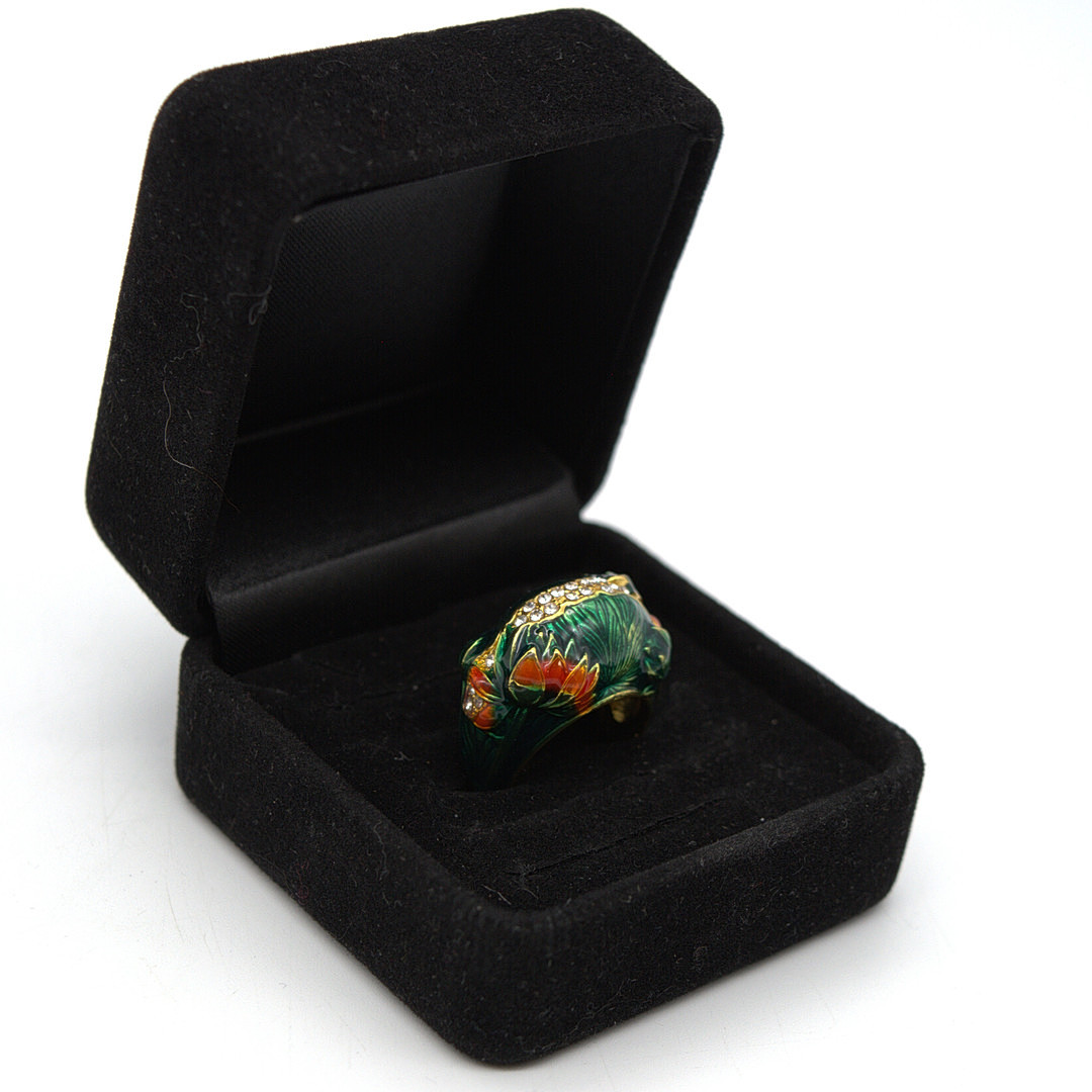 DESIGNER RING STERLING SILBER VEGOLDET MIT EMAIL BESETZT MIT MEHREREN FARBSTEINEN.