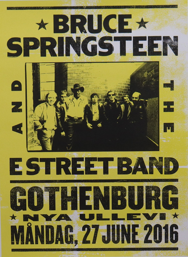KONSERTAFFISCH, Bruce Springsteen, Nya Ullevi, Göteborg 2016.06.27, numrerad upplaga.