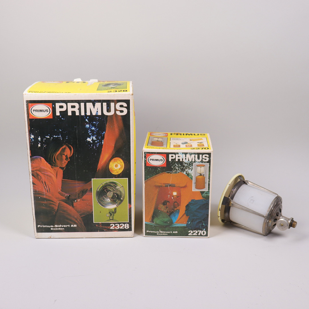 PRIMUS, värmare 2328 samt campinglyktot 2270, 3 delar.