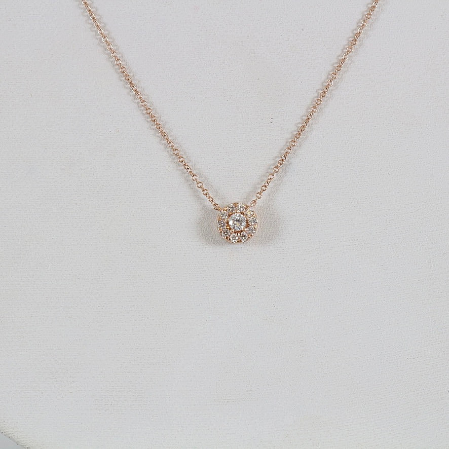 HALSCOLLIER, 0,20ct, roséguld 18K.
