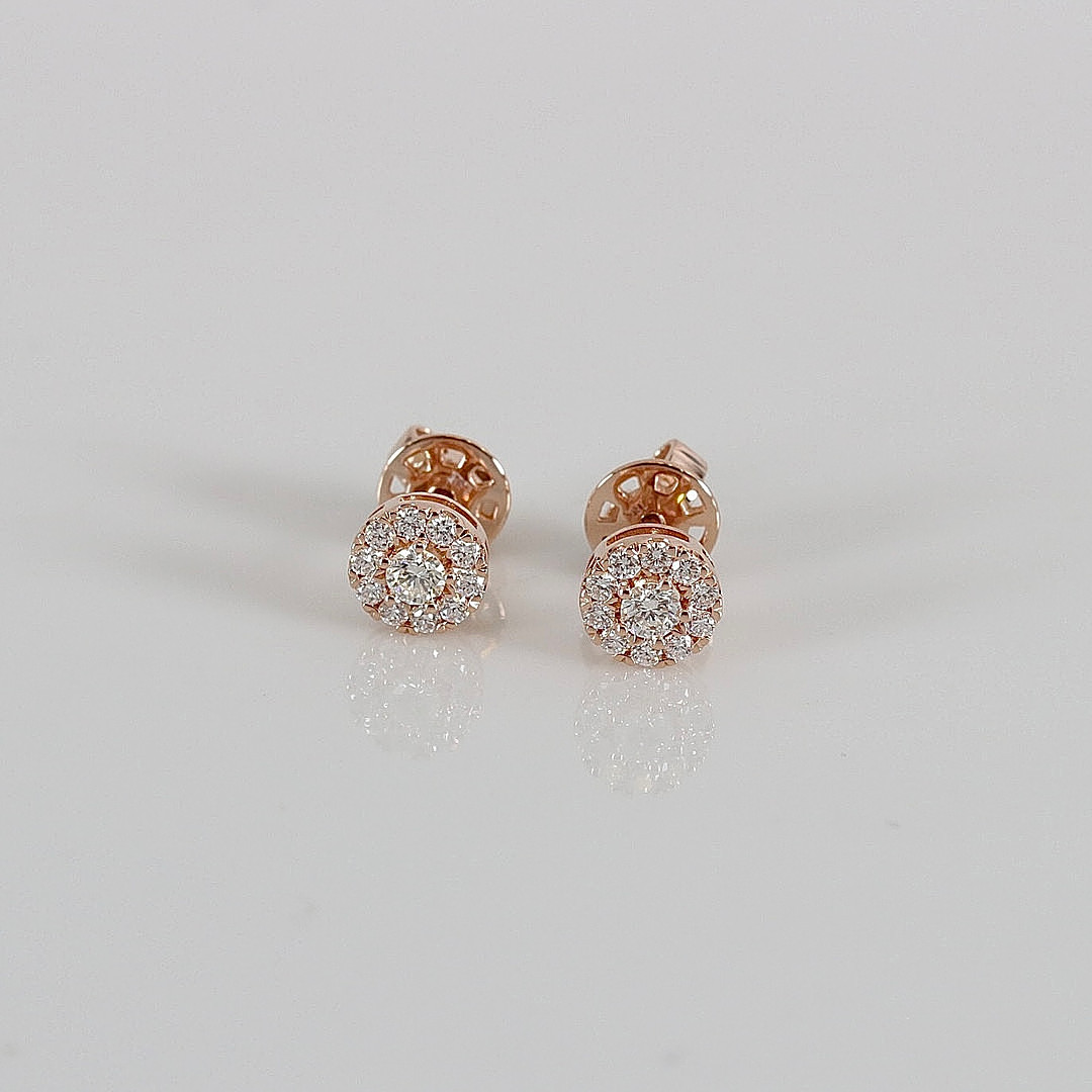 DIAMANTÖRHÄNGEN, 0,43ct, roséguld 18K.