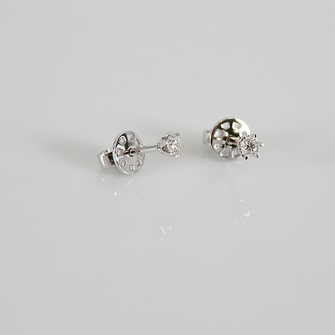 ENSTENSÖRHÄNGEN, 0,17ct, vitguld 18K.