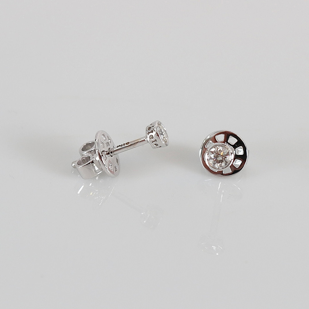 ENSTENSÖRHÄNGEN, 0,16ct, vitguld 18K.