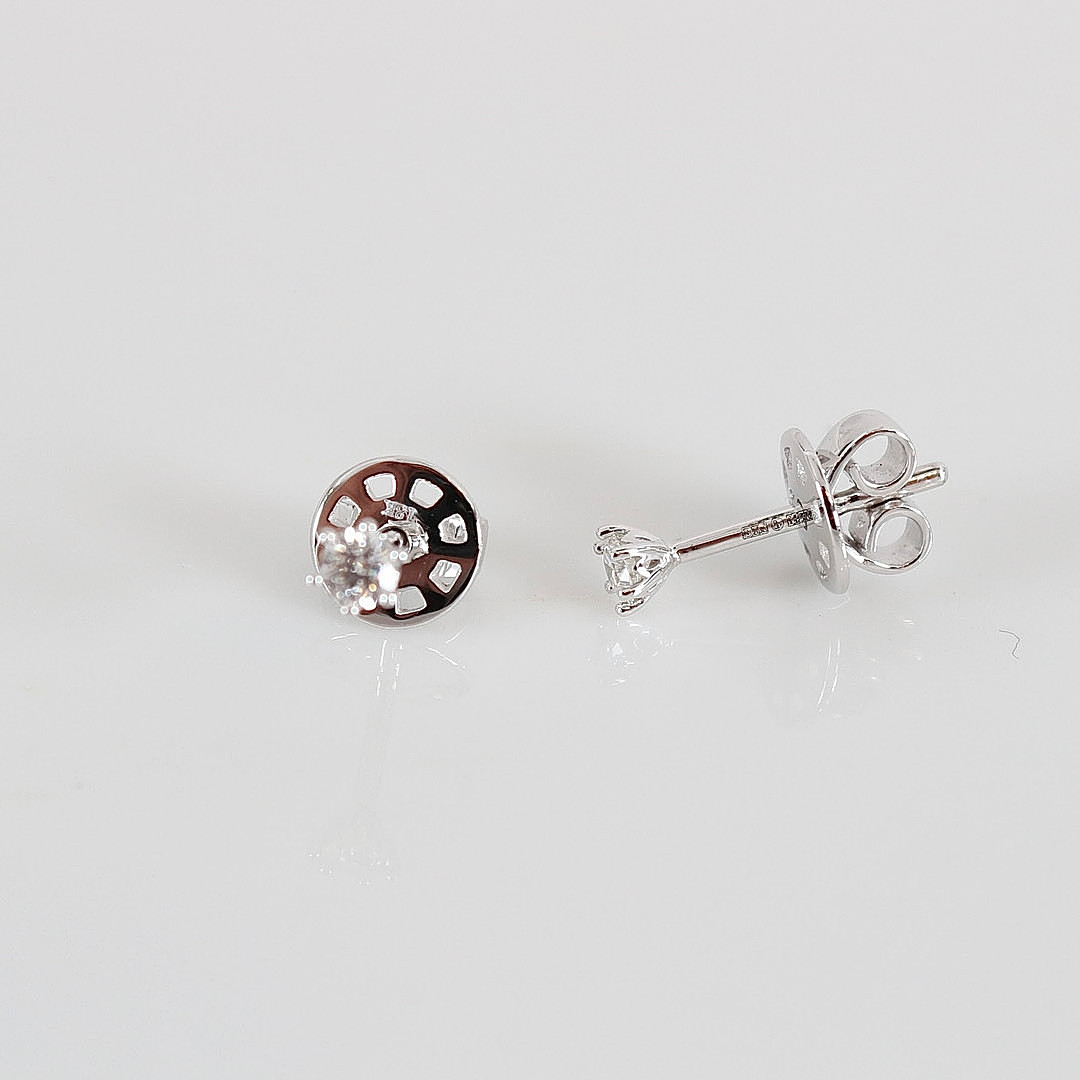 ENSTENSÖRHÄNGEN, 0,16ct, vitguld 18K.