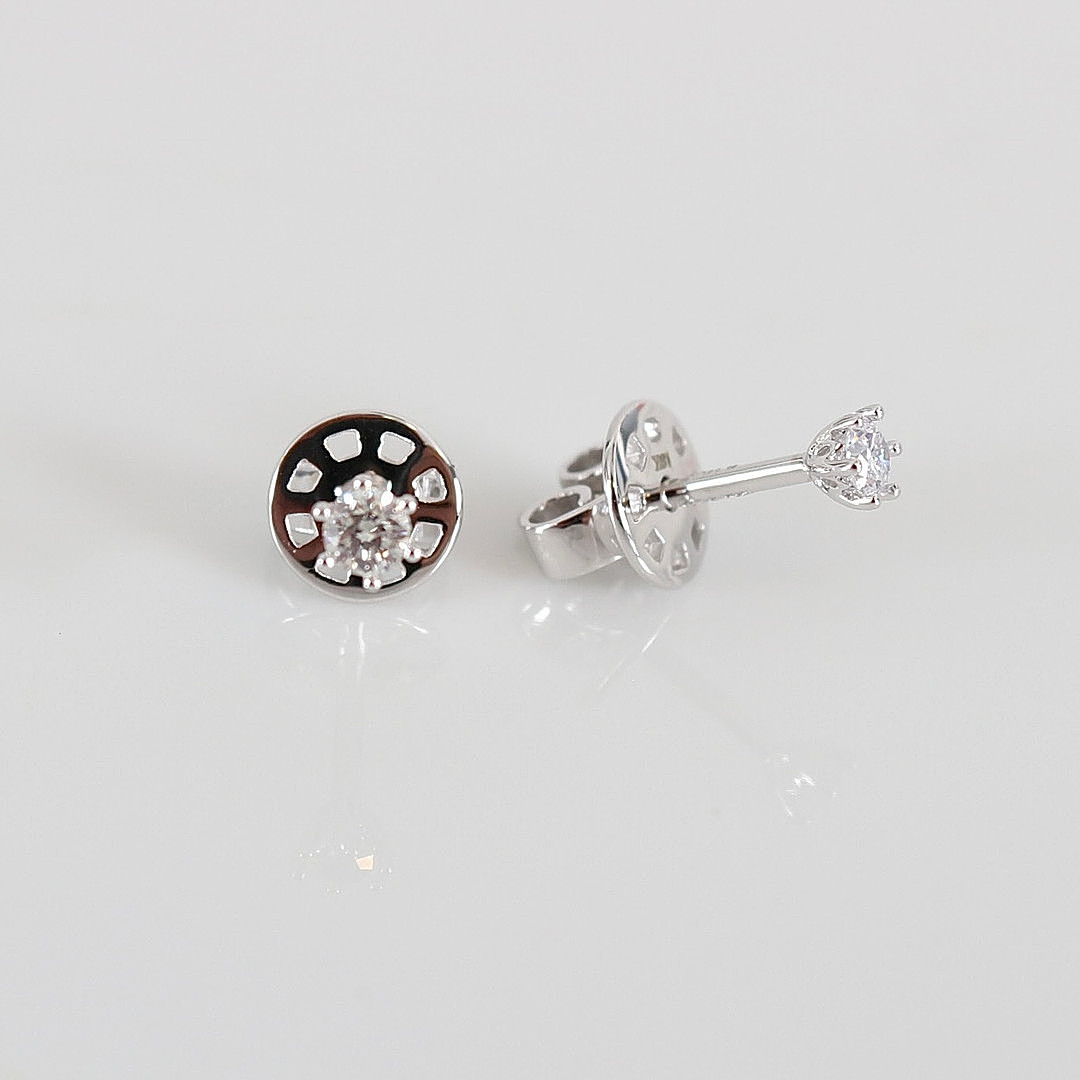 ENSTENSÖRHÄNGEN, 0,16ct, vitguld 18K.