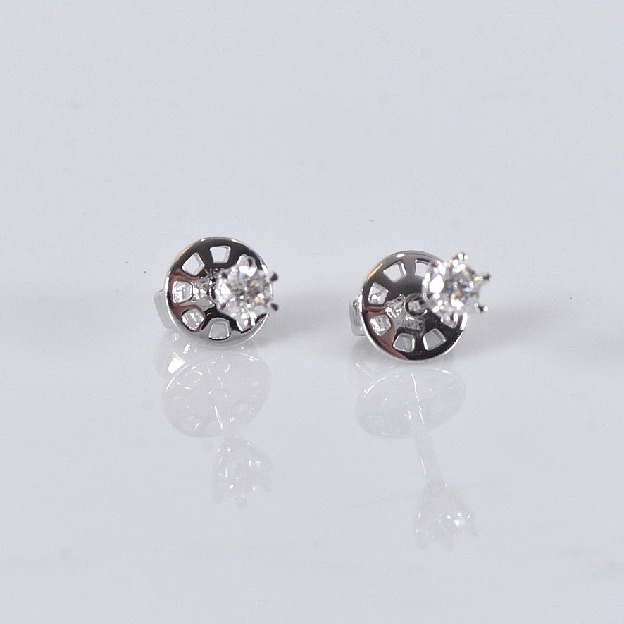 ENSTENSÖRHÄNGEN, 0,17ct, vitguld 18K.