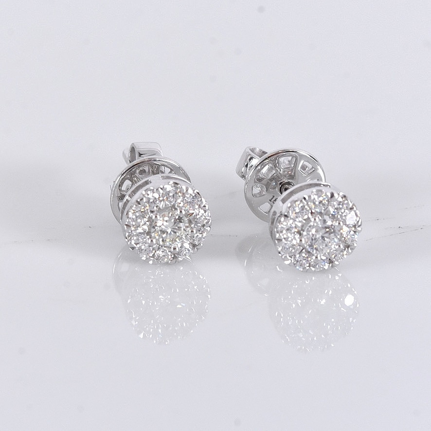 DIAMANTÖRHÄNGEN, ett par, totalt 0,42ct, vitguld 18K.