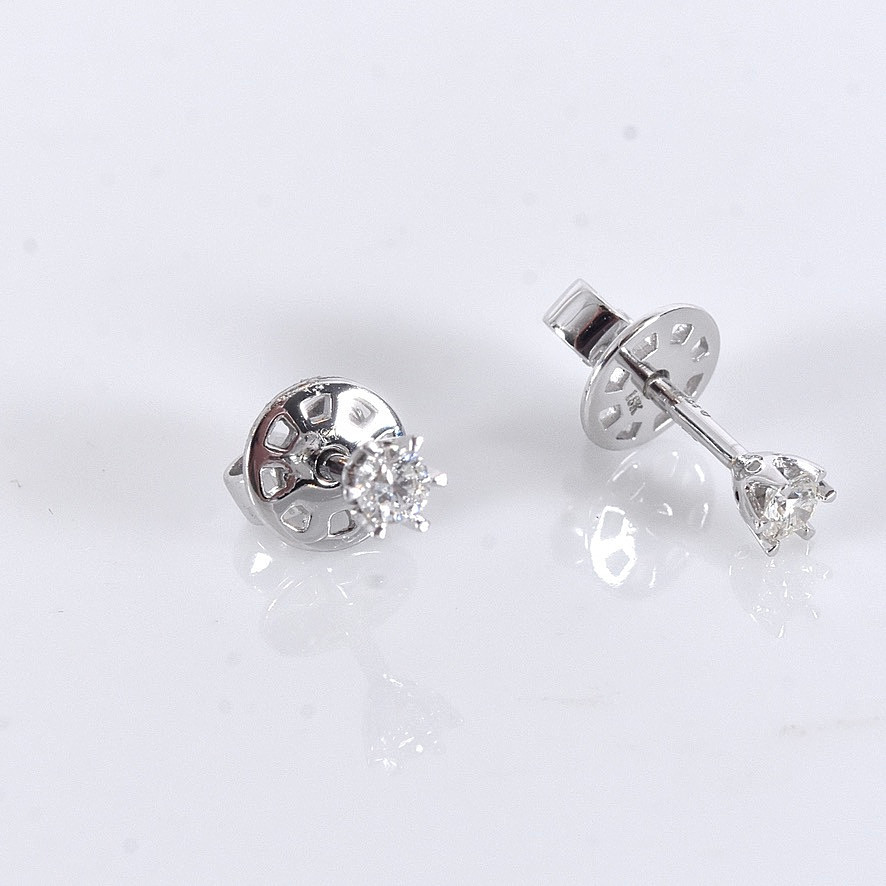 ENSTENSÖRHÄNGEN, 0,17ct, vitguld 18K.