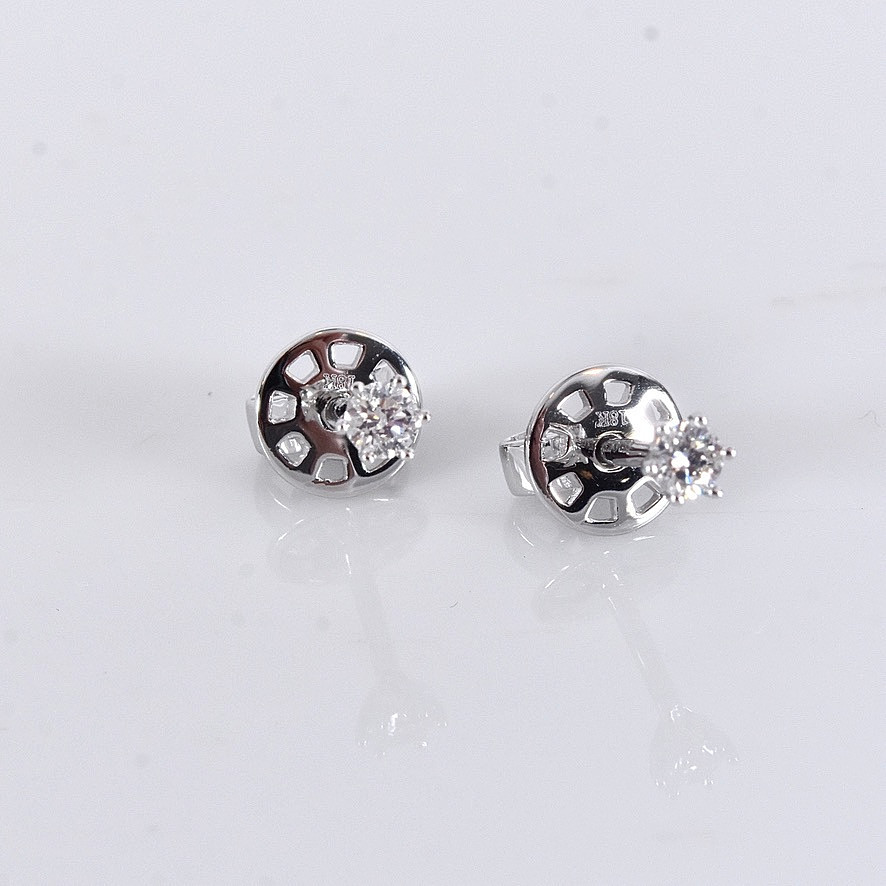 ENSTENSÖRHÄNGEN, 0,16ct, vitguld 18K.