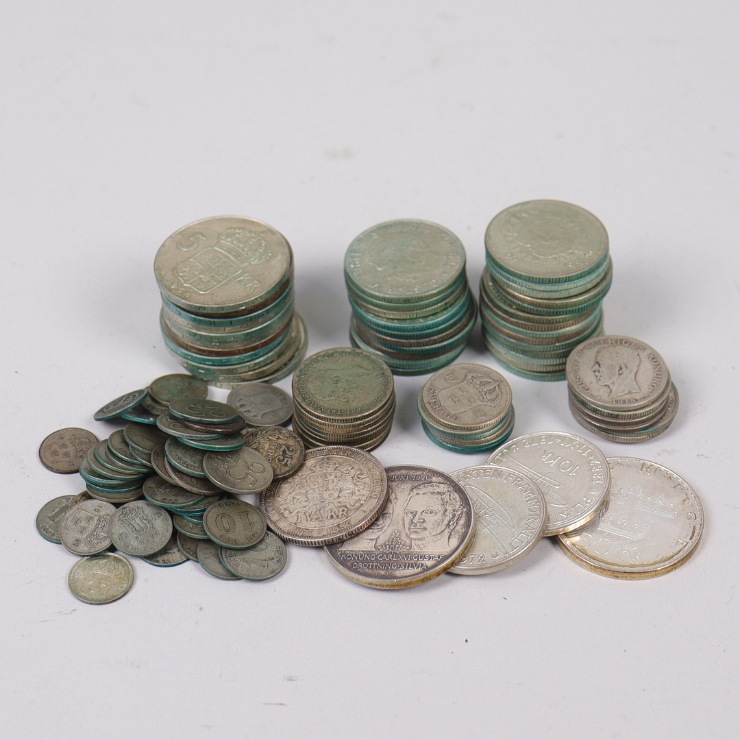 SILVERMYNT, svenska, totalt 892 gram.