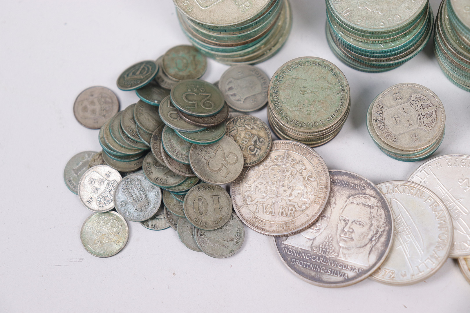 SILVERMYNT, svenska, totalt 892 gram.