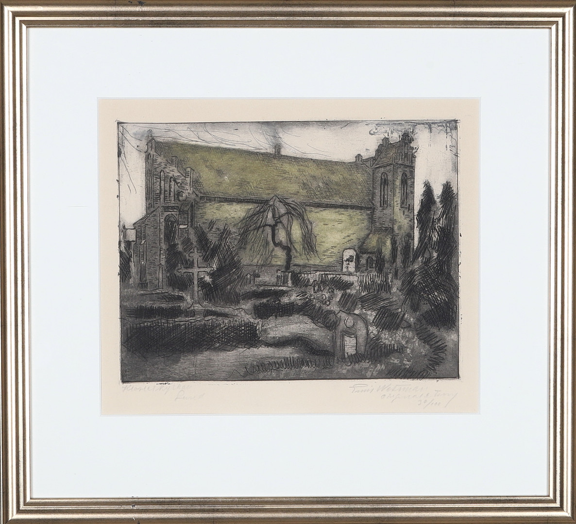 EMIL WESTMAN. "Klosterkyrkan Lund", signerad och numrerad 30/100.