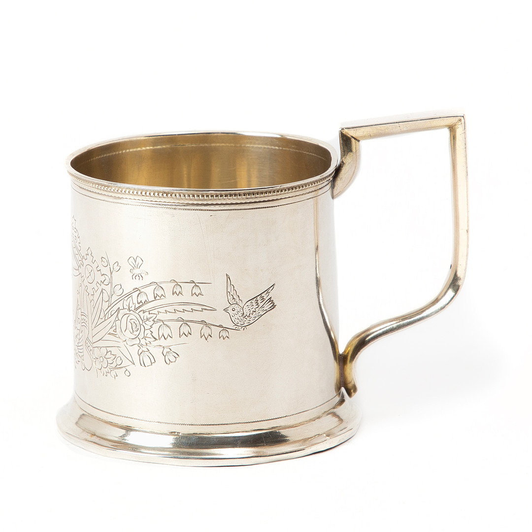 TEGLASHÅLLARE, silver, Ryssland 1888.
