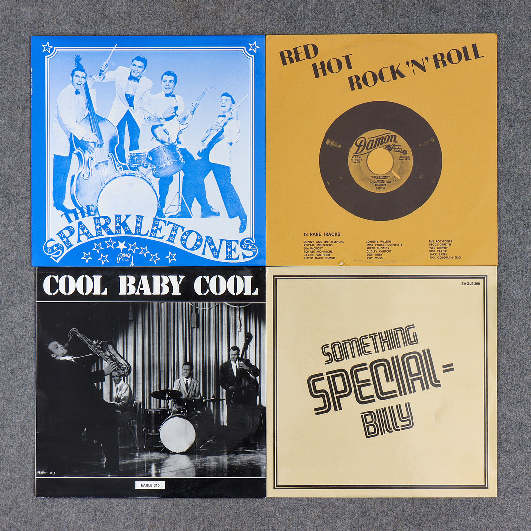 20 LP-SKIVOR, ROCKABILLY, ROCK N ROLL, JOHNNIE RAY, BOBBY LEE TRAMMELL, TEENTOWN HOP, JACK EARLS M.M.