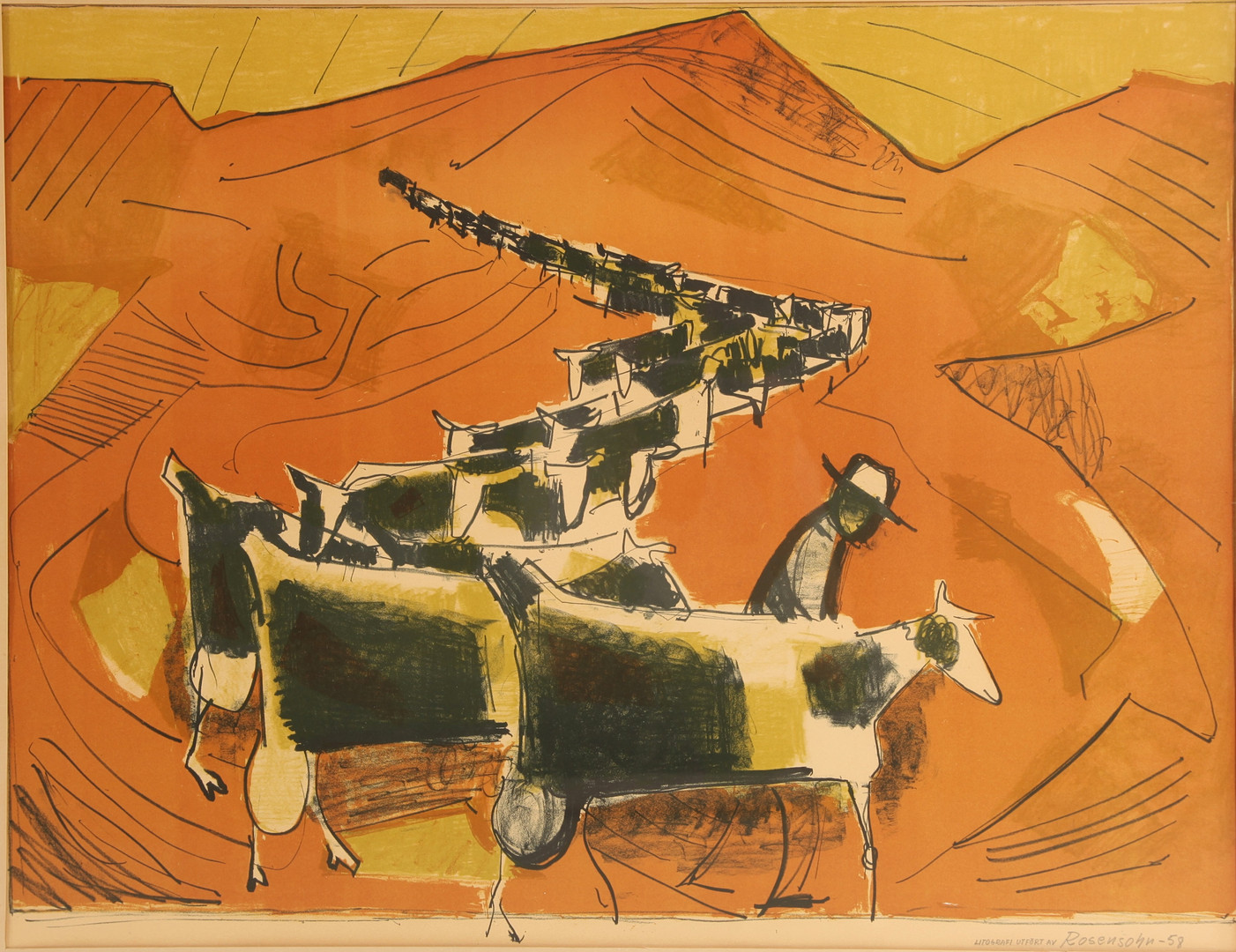 LENNART ROSENSOHN. 1918-1994. Färglitografi, signerad.
