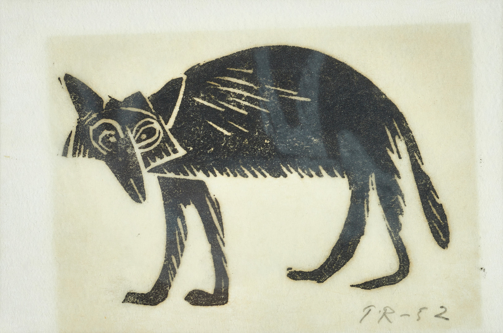 TORSTEN RENQVIST (1924-2007), Kattdjur, monogramsignerad och daterad TR -52, träsnitt.