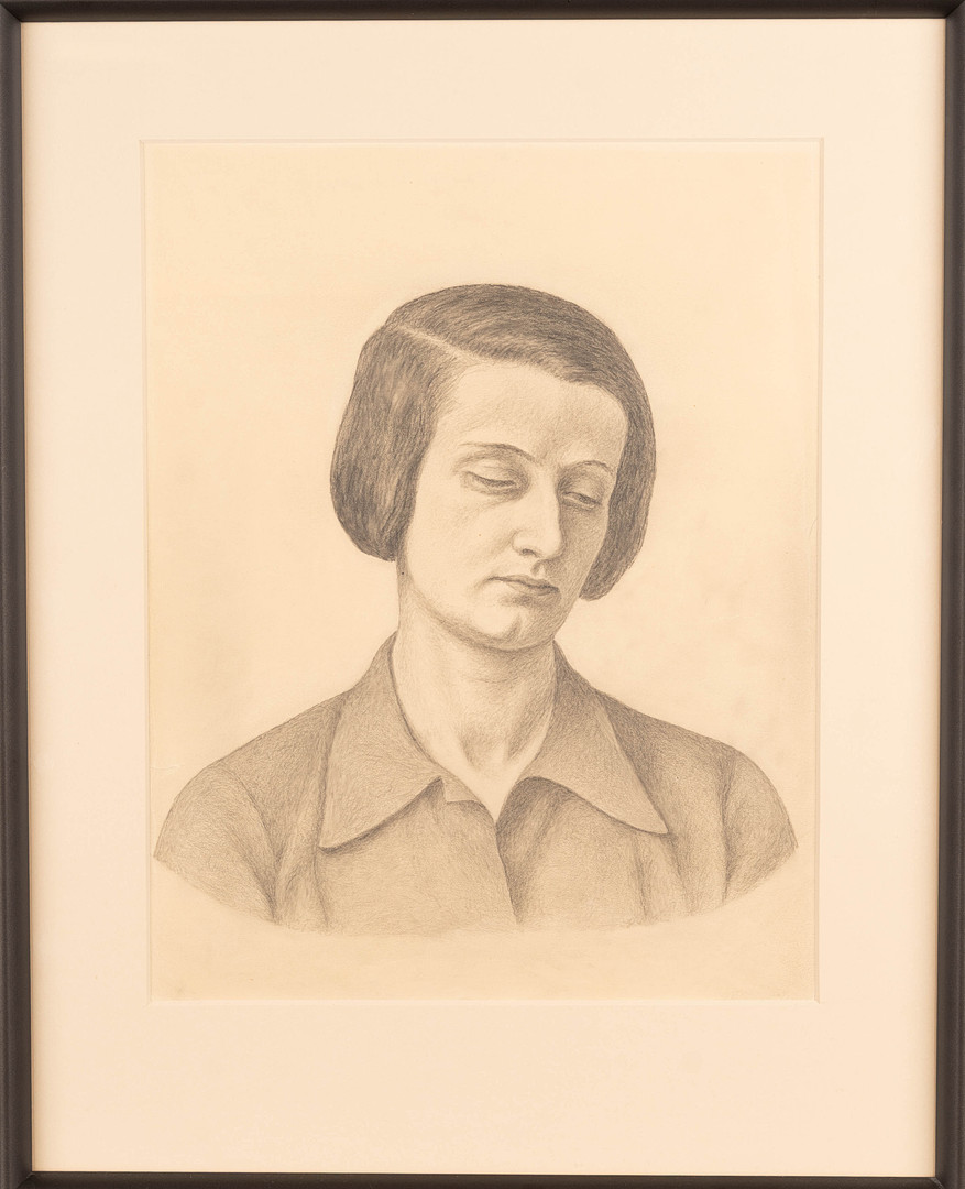 JOHANNES COLLIN. Blyerts på papper, porträtt, 1900-tal.