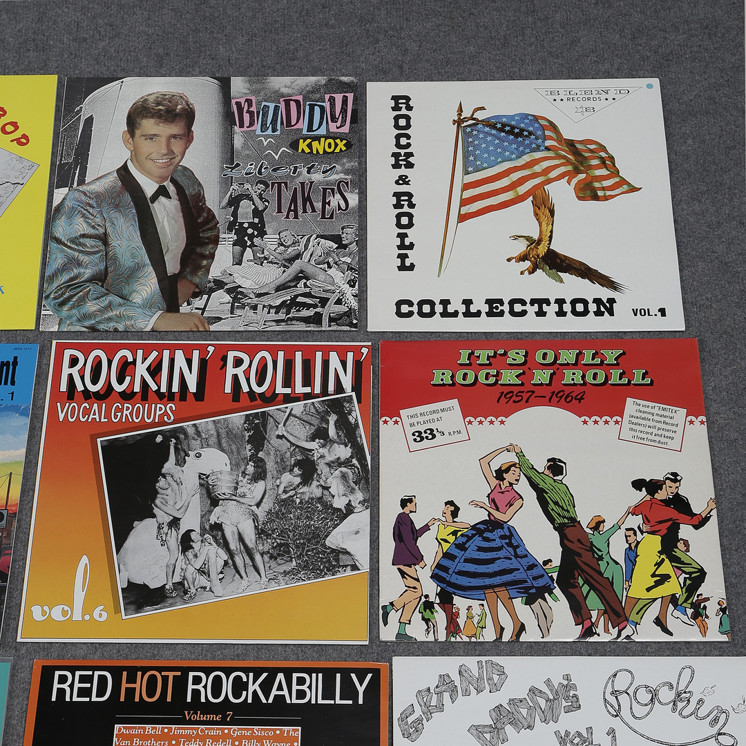 20 LP-SKIVOR, ROCKABILLY, ROCK N ROLL, SPEED. RAY CAMPI, RONNIE DAWSON, BUDDY KNOX M.M.