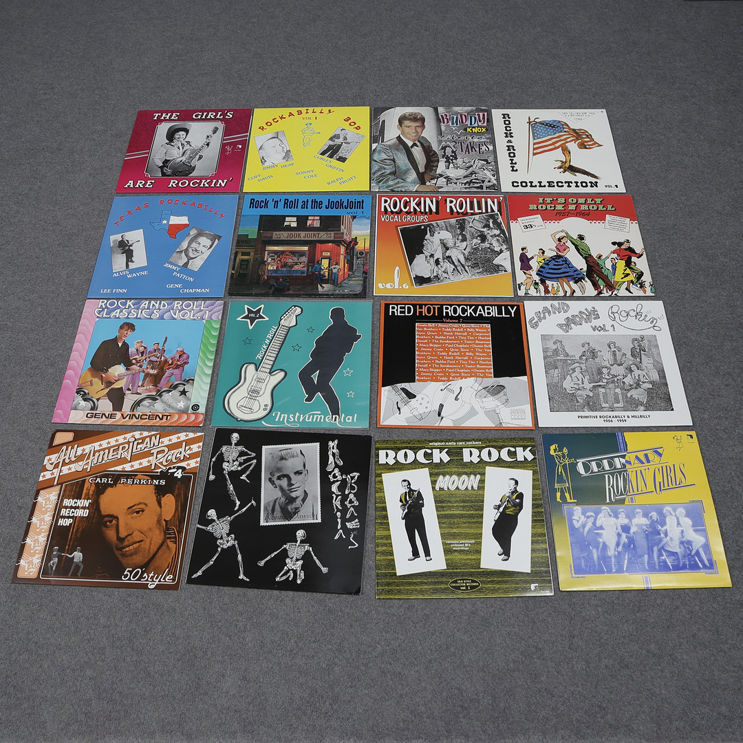 20 LP-SKIVOR, ROCKABILLY, ROCK N ROLL, SPEED. RAY CAMPI, RONNIE DAWSON, BUDDY KNOX M.M.