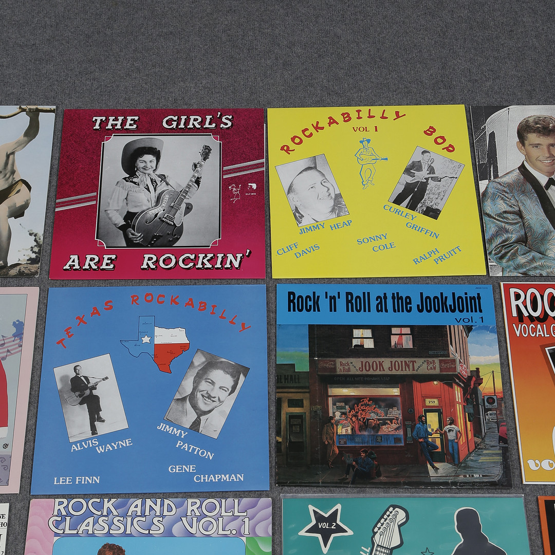 20 LP-SKIVOR, ROCKABILLY, ROCK N ROLL, SPEED. RAY CAMPI, RONNIE DAWSON, BUDDY KNOX M.M.