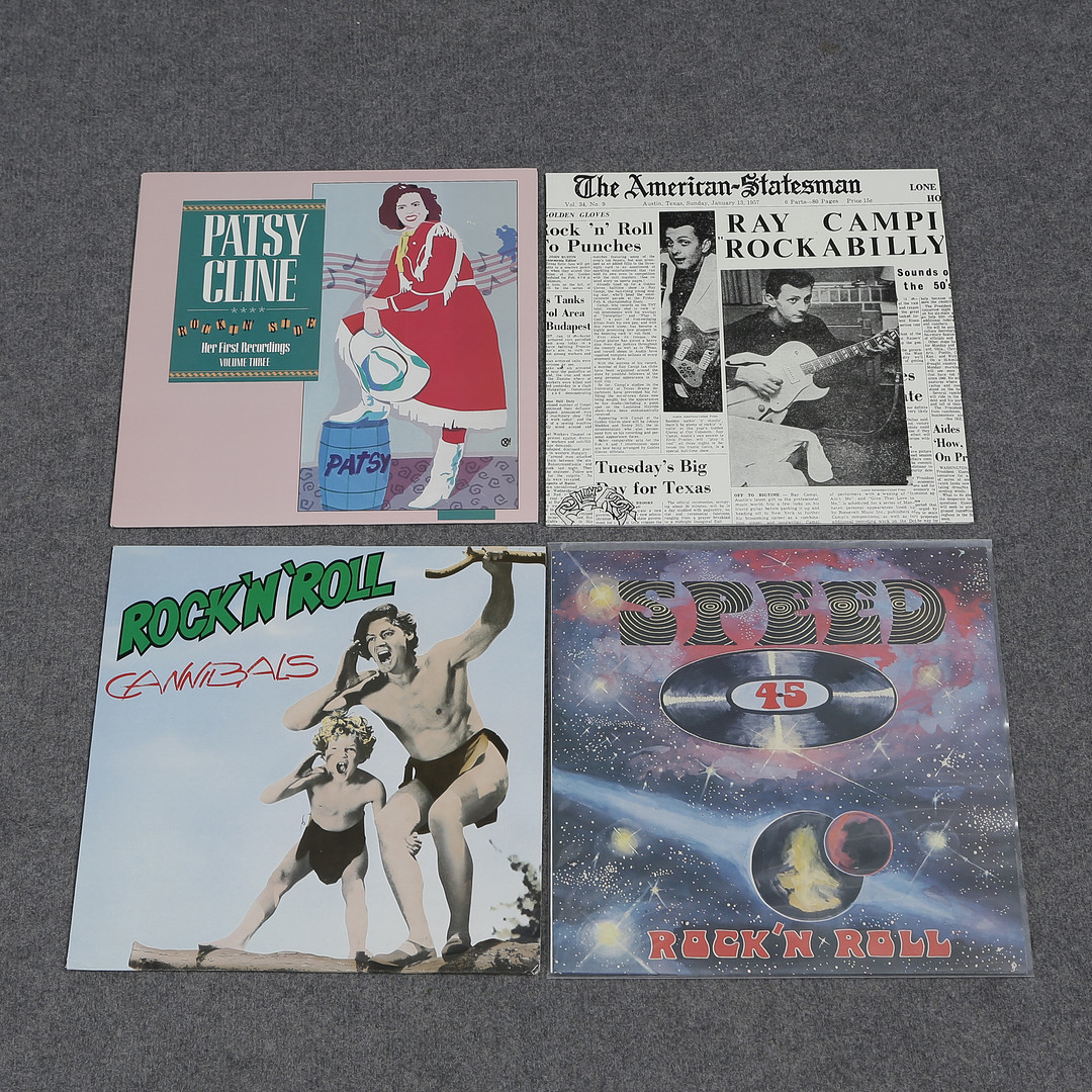 20 LP-SKIVOR, ROCKABILLY, ROCK N ROLL, SPEED. RAY CAMPI, RONNIE DAWSON, BUDDY KNOX M.M.