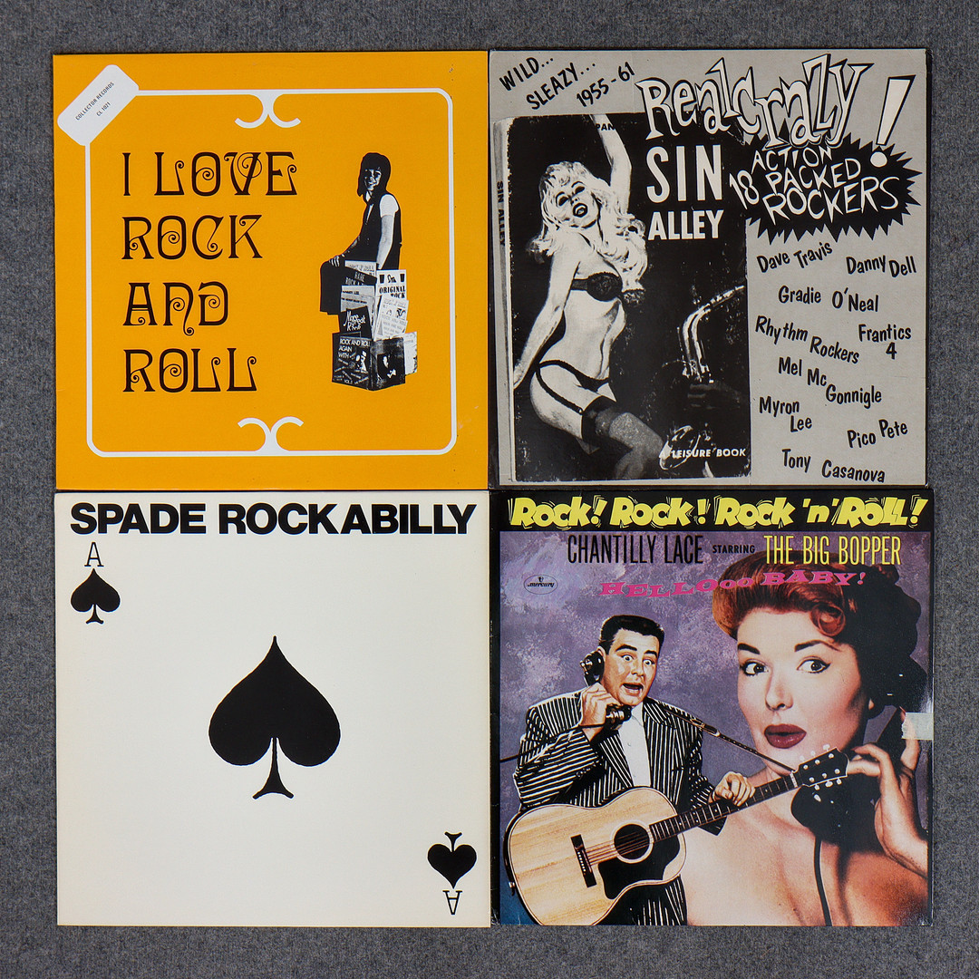 20 LP-SKIVOR, ROCKABILLY, ROCK N ROLL, SPADE ROCKABILLY, THE ARCHIES, RAY SMITH, JO ANN CAMPBELL M.M.