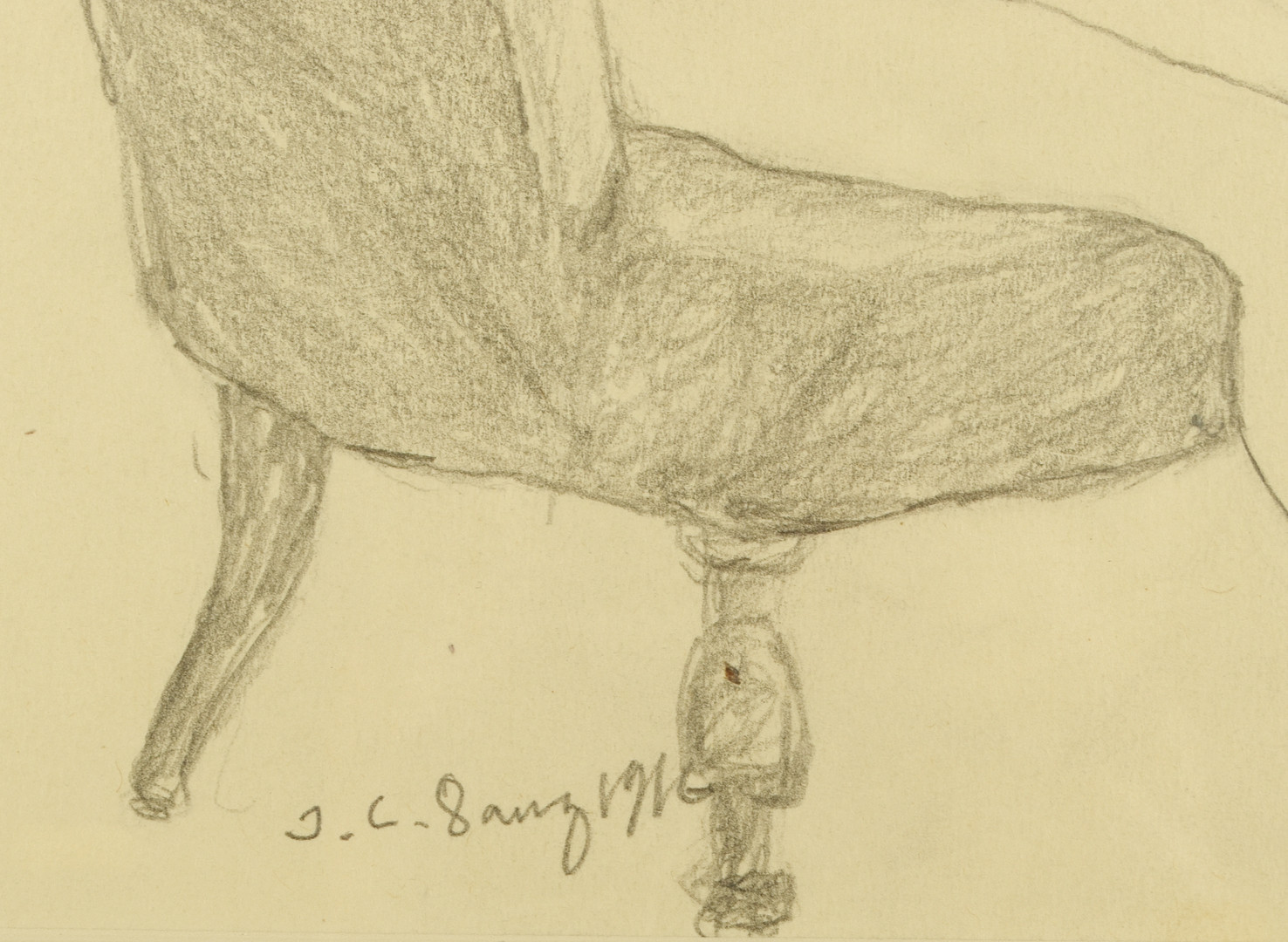 JOHANNES COLLIN. Blyerts på papper, signerad, daterad 1916.