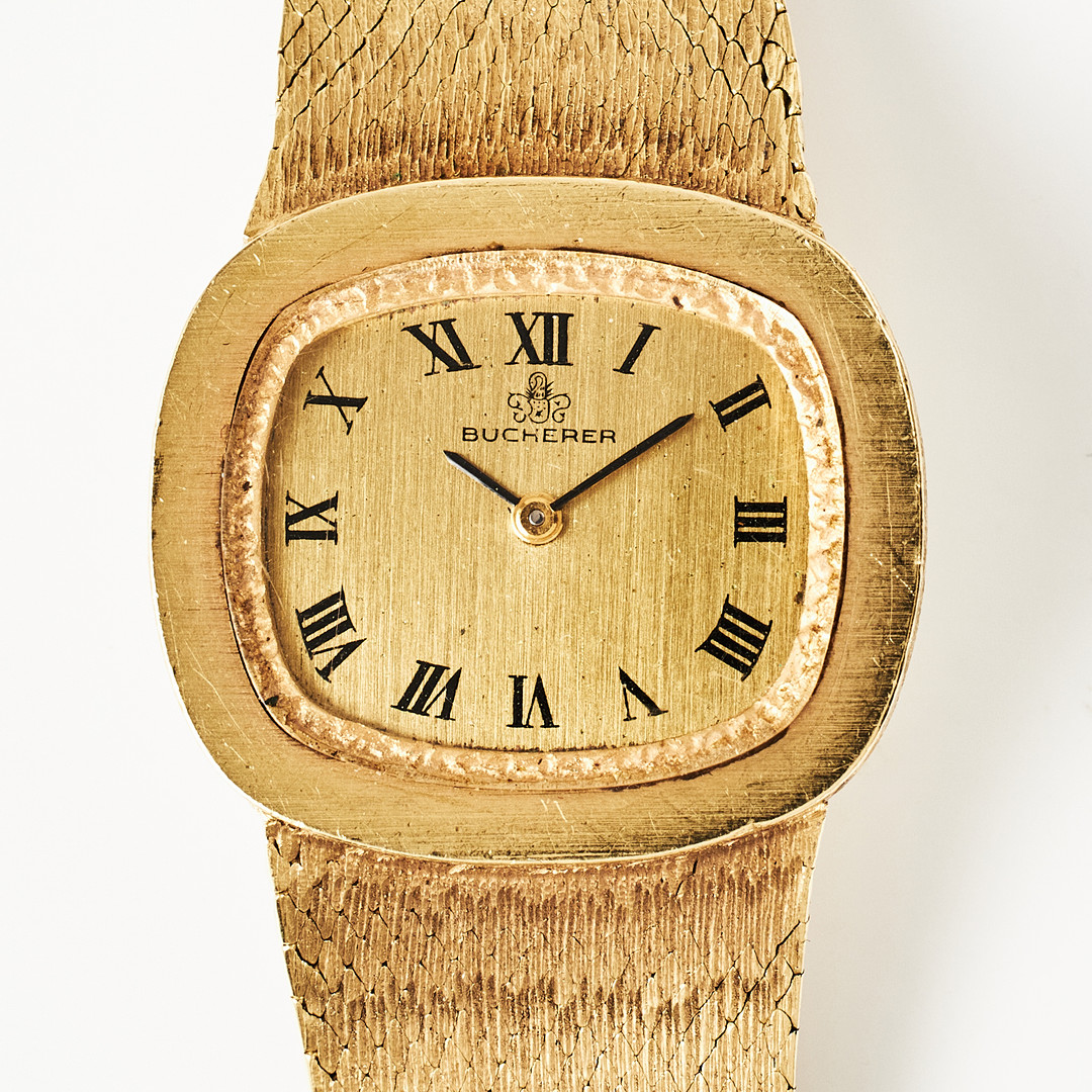 BUCHERER, armbandsur, 27 x 24 mm, 18K guld, ca 1975.