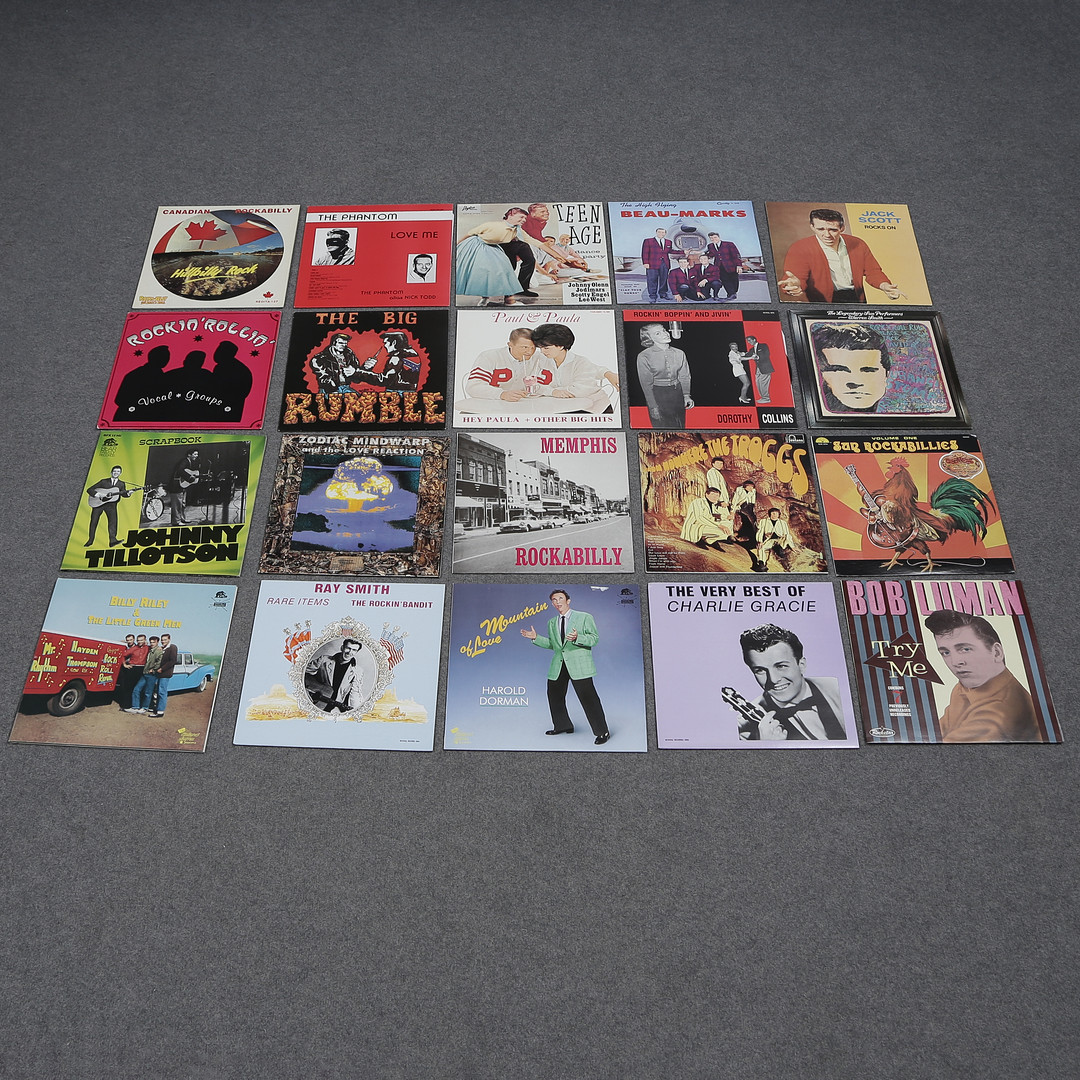 20 LP-SKIVOR, ROCKABILLY, ROCK N ROLL, THE BIG RUMBLE, RAY SMITH, BOB LUMAN, THE PHANTOM M.M.