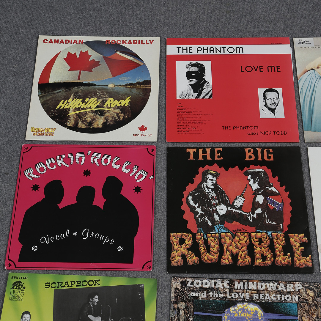 20 LP-SKIVOR, ROCKABILLY, ROCK N ROLL, THE BIG RUMBLE, RAY SMITH, BOB LUMAN, THE PHANTOM M.M.