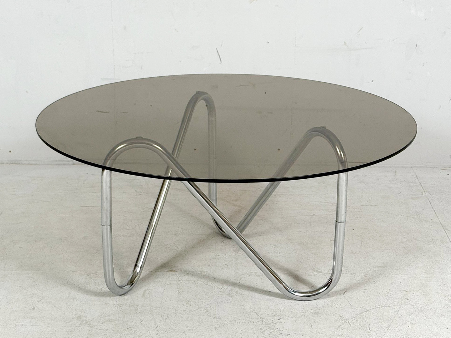 Französischer Stahlrohr Coffee Table/Couchtisch, der 1970er Jahre.