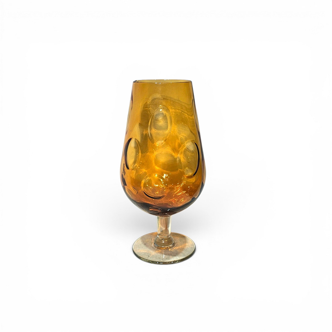 Gran copa en cristal de Murano color ámbar.