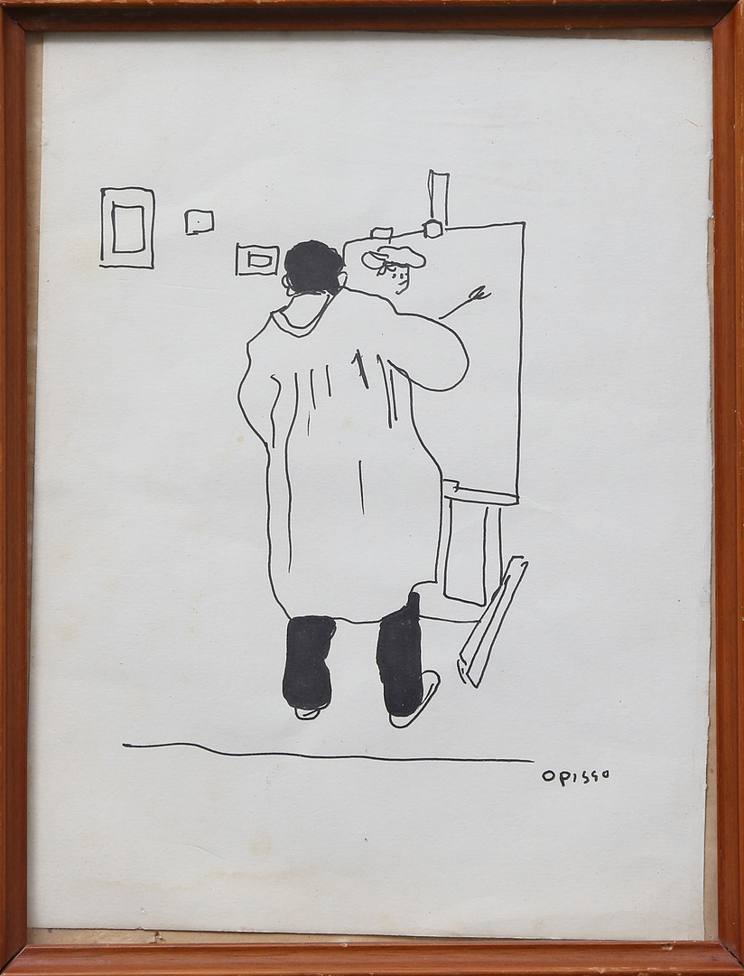 RICARD OPISSO. Painter in his studio.