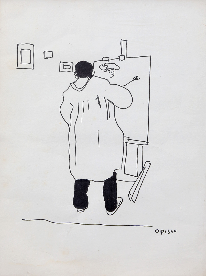 RICARD OPISSO. Painter in his studio.