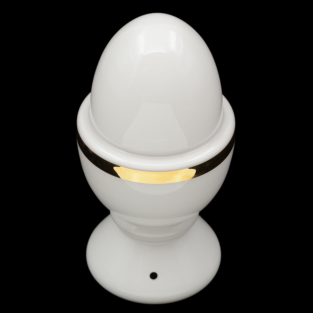 BORDSLAMPA "ÄGG I ÄGGKOPP" GLAS (22cm) FLYGSFORS (ORREFORS) 1970-TAL.